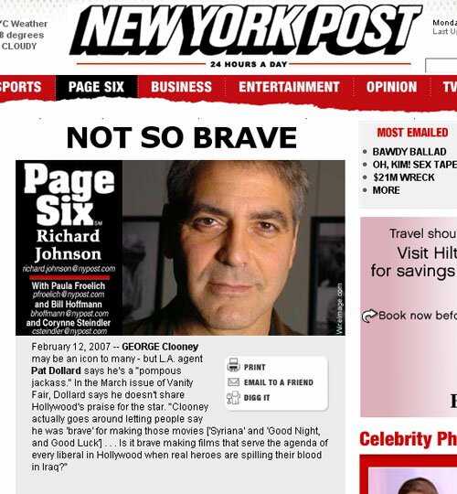 Clooney not so brave